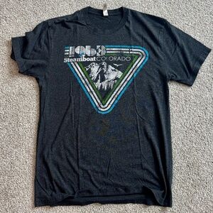 Men's Next Level GraphicTee Shirt, Print "Steamboat Springs" , M, EUC, Charcoal